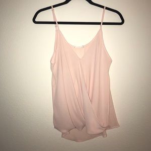 Lush pink crossover blouse